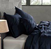 Kussensloop Satinado Navy Blue - 100% Katoen-Satijn
